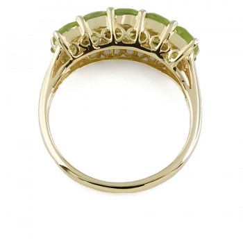 9ct gold Peridot / Diamond half eternity Ring size M½